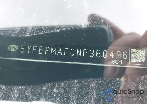 2022 Toyota Corolla Le из США, поврежденный, VIN 5YFEPMAE0NP360496